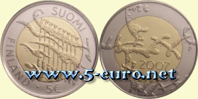 5 Euro Finnland 2007 - 90 Jahre Unabhägingkeit des staates Finnland