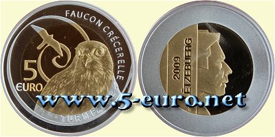 5 Euro Luxemburg 2009 - Motiv Turmfalke