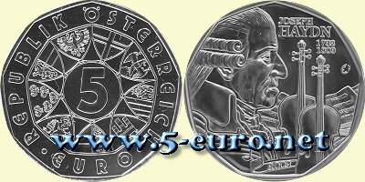 5 Euro Österreich 2009 - 200. Todestag Joseph Haydn