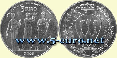 5 Euro San Marino 2003 Republik