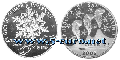 5 Euro San Marino 2005 Olympische Winterspiele Turin 2006